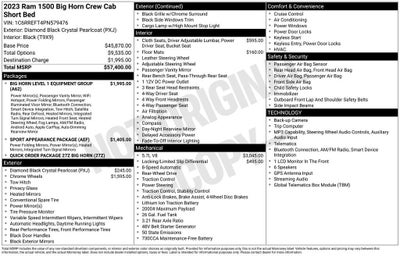 2023 RAM 1500 Big Horn Crew Cab 4x2 5'7" Box