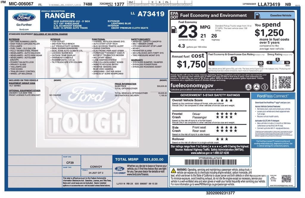 2020 Ford Ranger XL