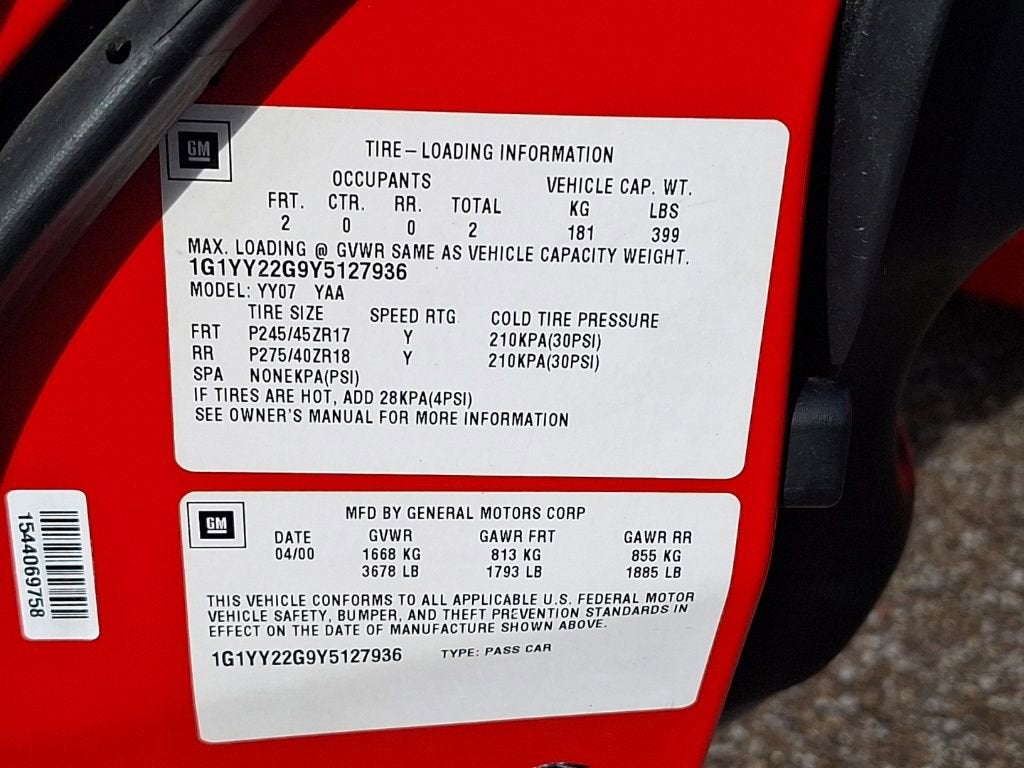 2000 Chevrolet Corvette NA