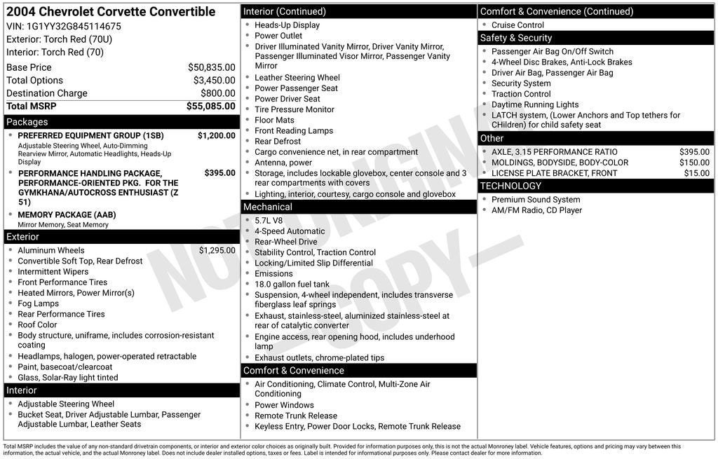 2004 Chevrolet Corvette NA