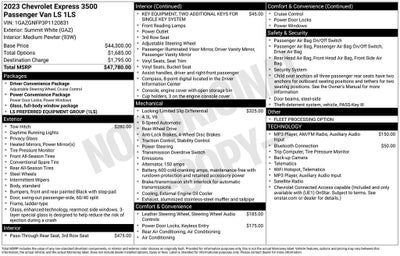 2023 Chevrolet Express Passenger 3500 LS
