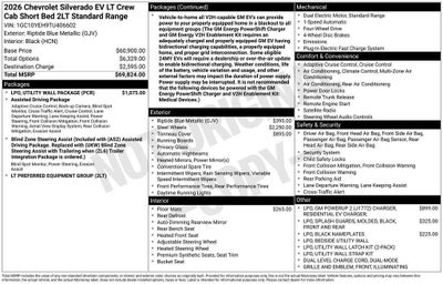 2026 Chevrolet Silverado EV LT - Standard Range