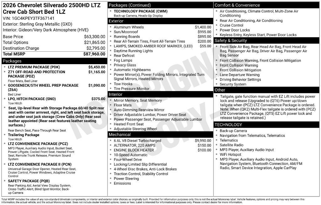 2026 Chevrolet Silverado 2500 HD LTZ