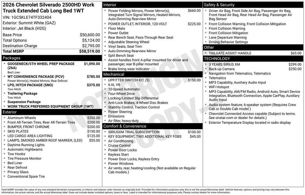 2026 Chevrolet Silverado 2500 HD WT
