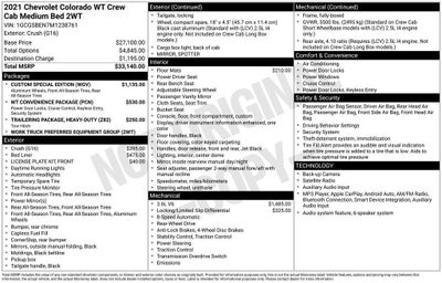 2021 Chevrolet Colorado 2WD Work Truck