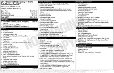 2017 Chevrolet Colorado 4WD Z71