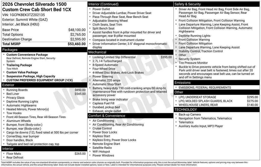 2026 Chevrolet Silverado 1500 Custom