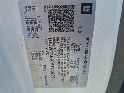 2021 Chevrolet Express Cargo 2500 WT