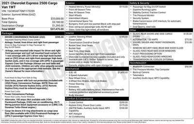 2021 Chevrolet Express Cargo 2500 WT