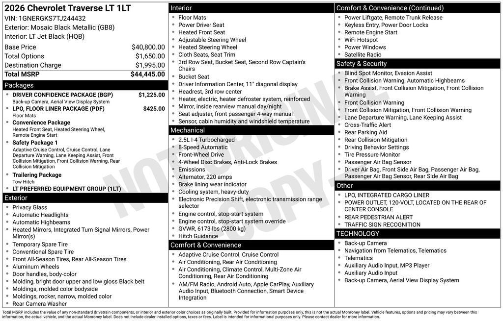 2026 Chevrolet Traverse LT