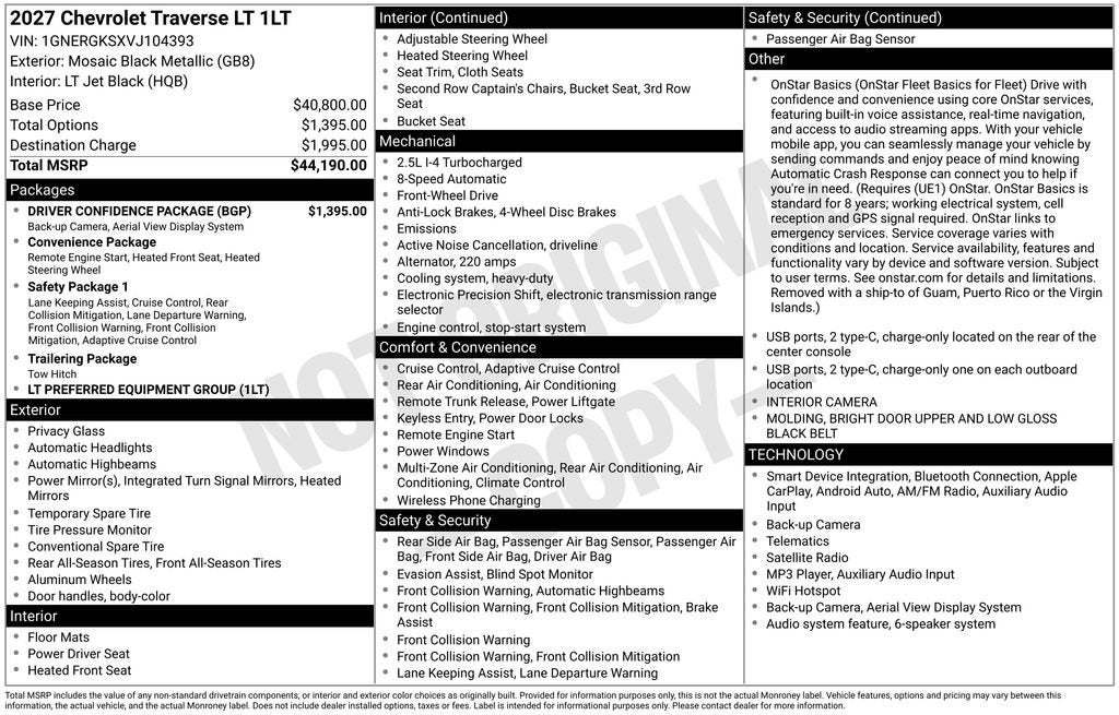2027 Chevrolet Traverse LT