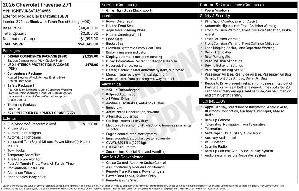 2026 Chevrolet Traverse Z71