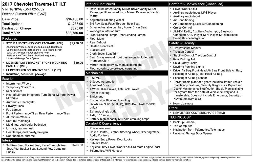 2017 Chevrolet Traverse LT