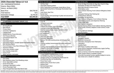 2026 Chevrolet Tahoe LS