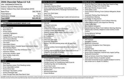 2026 Chevrolet Tahoe LS