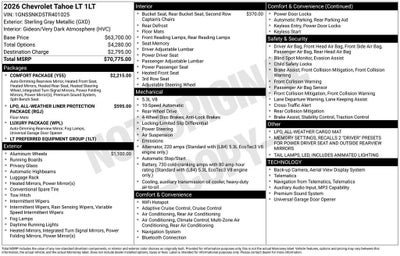 2026 Chevrolet Tahoe LT