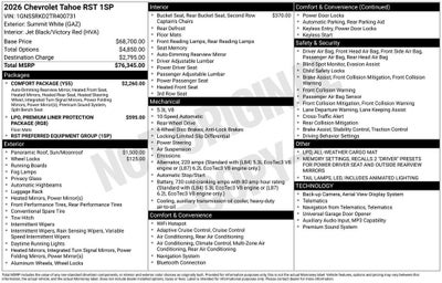 2026 Chevrolet Tahoe RST
