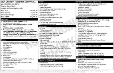 2026 Chevrolet Tahoe High Country