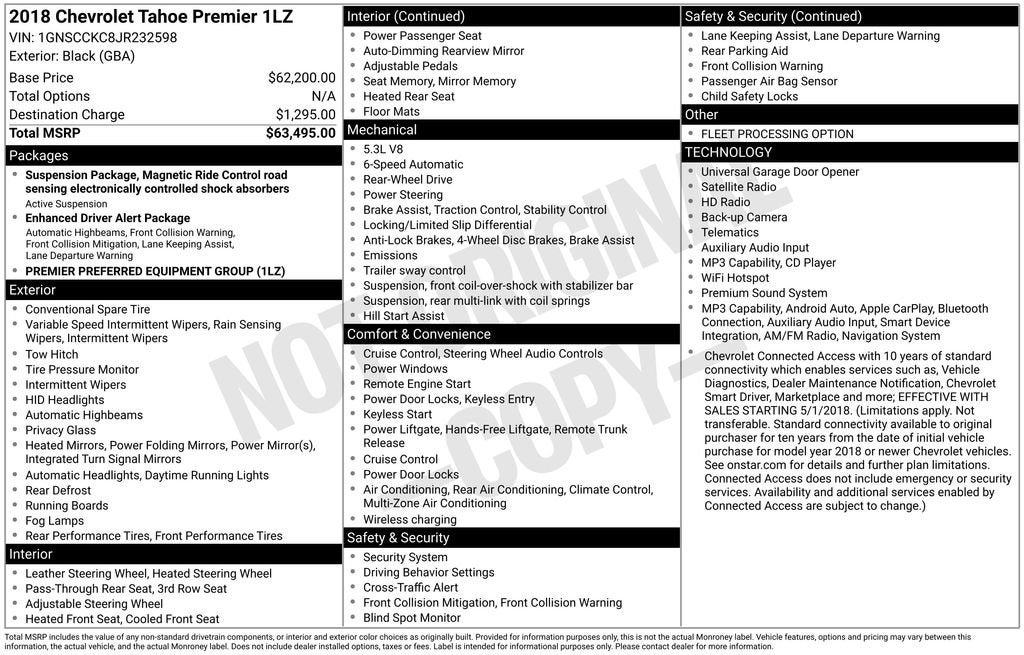 2018 Chevrolet Tahoe Premier