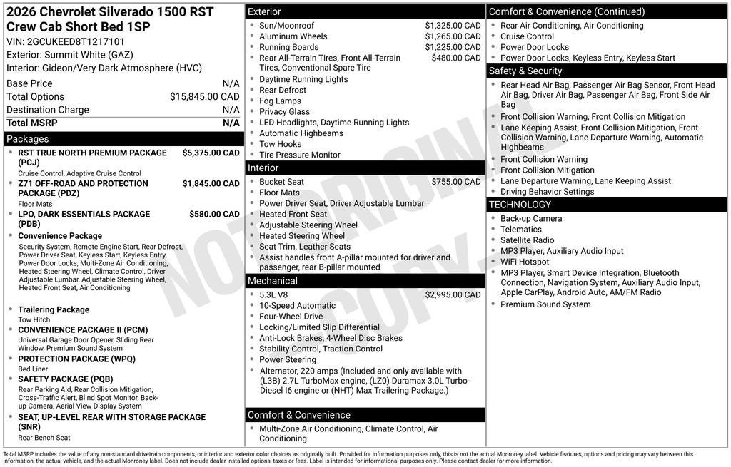2026 Chevrolet Silverado 1500 RST