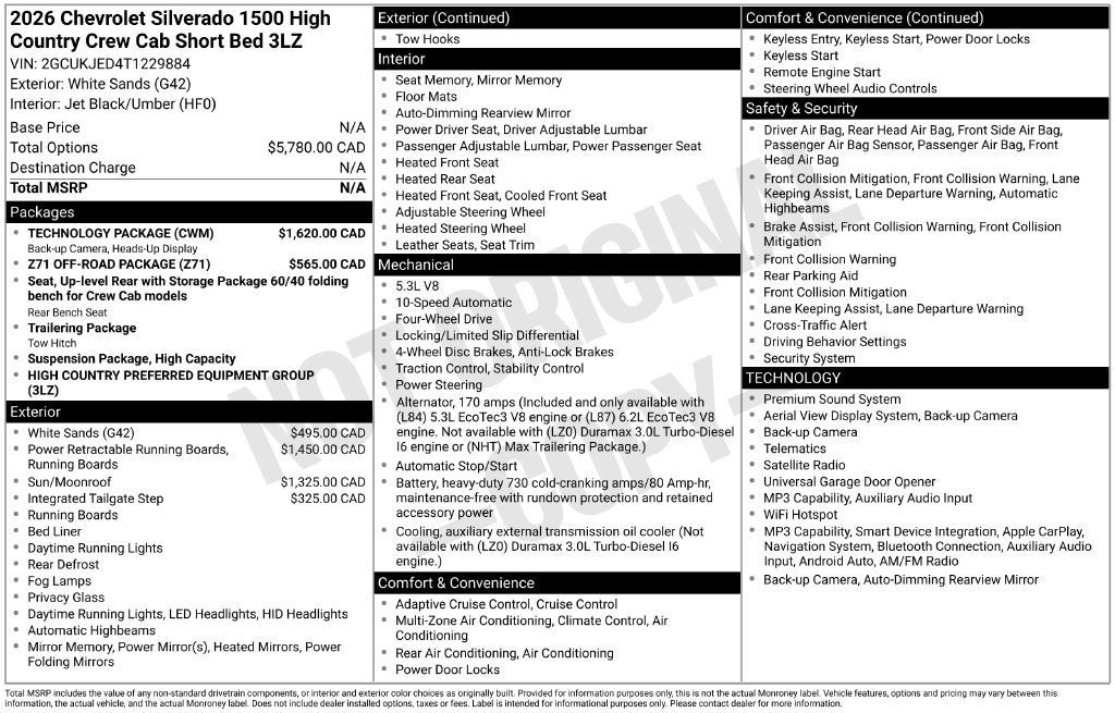 2026 Chevrolet Silverado 1500 High Country