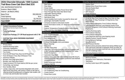 2026 Chevrolet Silverado 1500 Custom Trail Boss