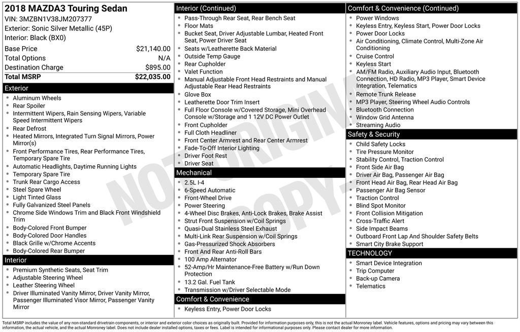 2018 Mazda Mazda3 Touring