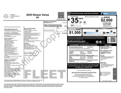 2025 Nissan Versa SV
