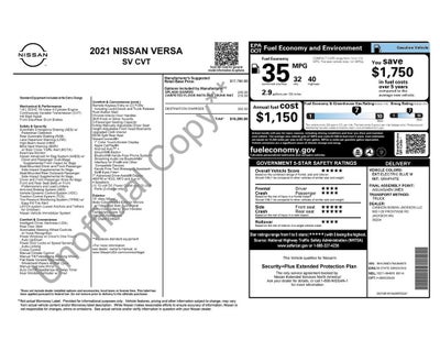 2021 Nissan Versa SV Xtronic CVT
