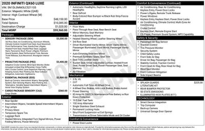 2020 INFINITI QX60 LUXE AWD