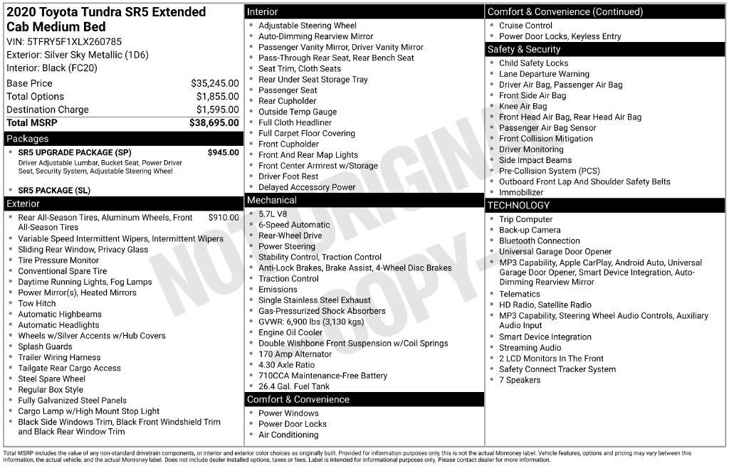 2020 Toyota Tundra 2WD SR