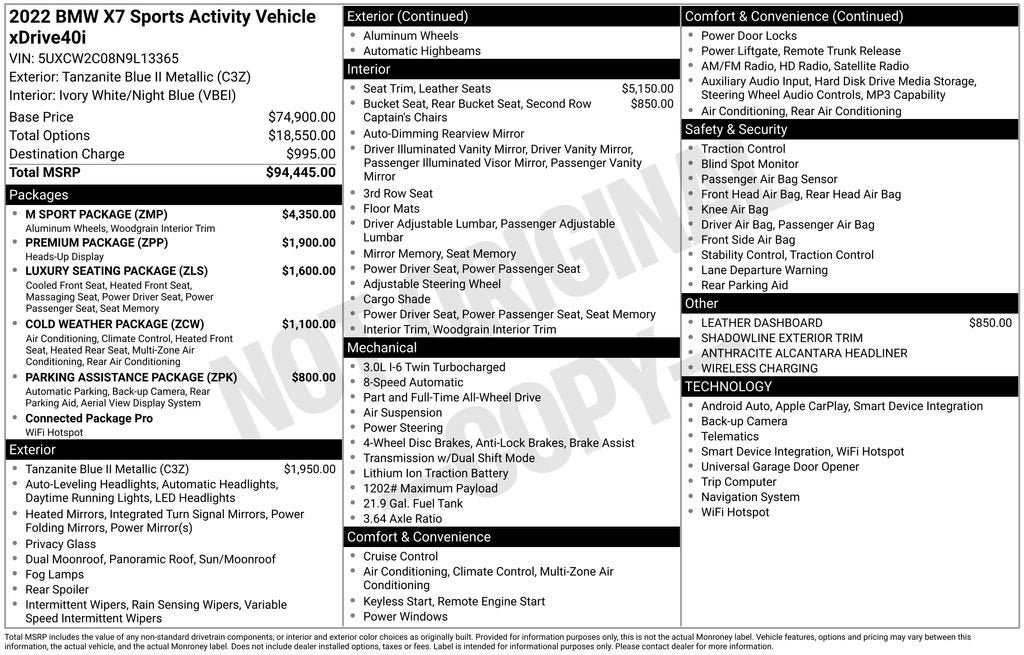 2022 BMW X7 xDrive40i