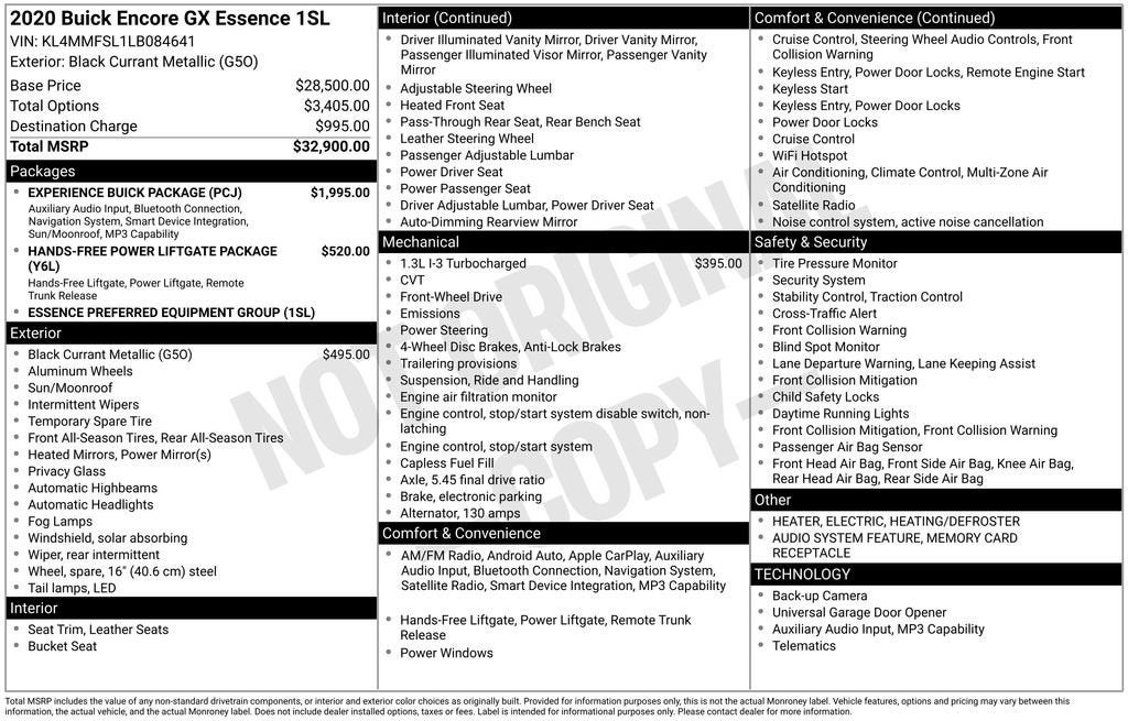 2020 Buick Encore GX Essence
