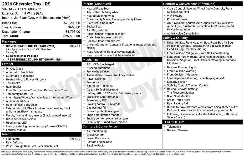 2026 Chevrolet Trax 1RS