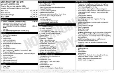 2026 Chevrolet Trax 2RS