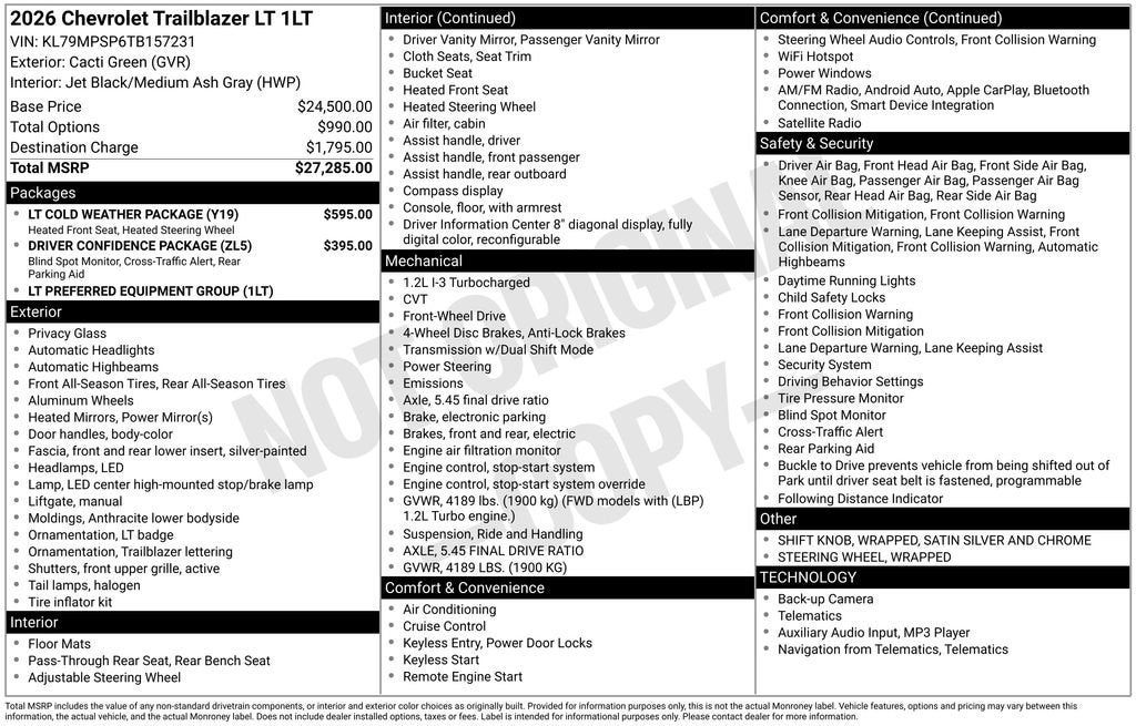 2026 Chevrolet Trailblazer LT