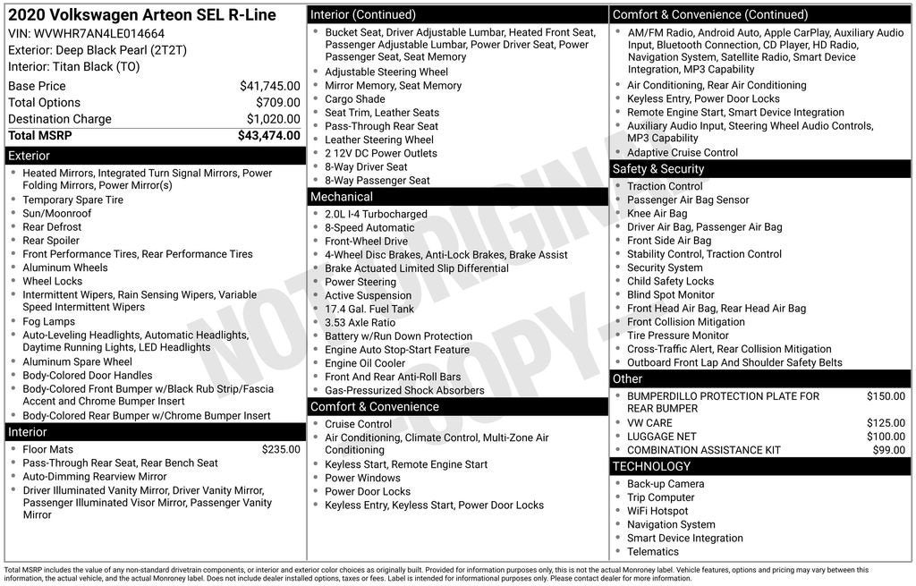 2020 Volkswagen Arteon 2.0T SEL R-Line