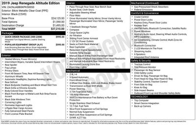 2019 Jeep Renegade Altitude FWD